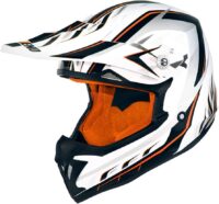 CAPACETE OFF ROAD NOEND DEFCON 5 BRANCO/LARANJA