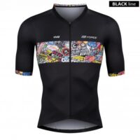 CAMISOLA CICLISMO MANGA CURTA FORCE VIVID PRETO S
