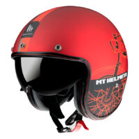 CAPACETE MOTO MT LE MANS 2 SV CAFE RACER VERM MATE 6-L