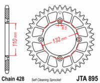 CREMALHEIRA JTA895-49D (KTM) ALUMINIO