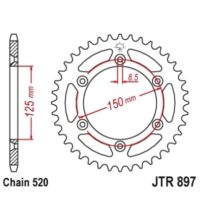CREMALHEIRA JTA897-52D (KTM) ALUMINIO PRETA