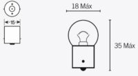 LAMPADA FAROLIM 6V 10W Ø BA15S TECNIUM