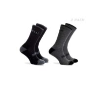 MEIAS CICLISMO ROGELLI LA MERINO PRETO E CINZA 40-43 (PACK 2)