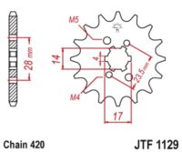 PINHAO JTF1129 -12D DERBI SENDA 50R 94-06