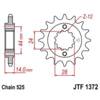 PINHAO JTF1372-17D HONDA VT750 C/ BORRACHA