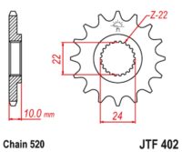 PINHAO JTF402-16D C/BORRACHA APRILIA/BMW