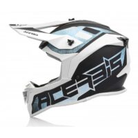 CAPACETE CROSS ACERBIS LINEAR BRANCO/AZ. CLARO L