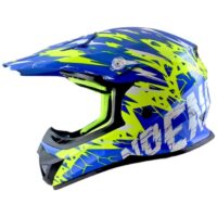 CAPACETE CROSS CRIANÇA NOEND CRACKED AZUL/AMARELO