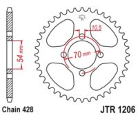 CREMALHEIRA JTR1206-42D HONDA CBR125/KYMCO
