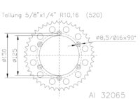 CREMALHEIRA ALUM KTM/HUSAB EJ51 32065-50