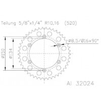 CREMALHEIRA ALUM. KAW KX/F/RMZ250 EJ51 32024-52D
