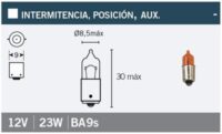 LAMPADA MINI PISCA 12V 23W BA9S LARANJA MKIT