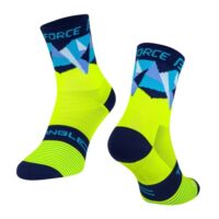 MEIAS CICLISMO FORCE TRIANGLE FLUO/AZ L/XL