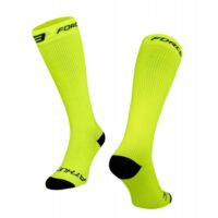 MEIAS CICLISMO COMPRESSAO FORCE ATHLETIC AM FLUO S/M