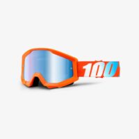 OCULOS MOTO 100% STRATA LARANJA C/LENTE AZ ESPELHADA