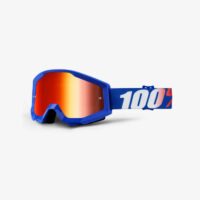 OCULOS MOTO 100% STRATA NATION C/LENTE VERM ESPELHADA