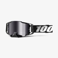 OCULOS MOTO 100% ARMEGA PRETO C/LENTE CINZA FLASH ESP.