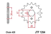PINHAO JTF1264-15D HONDA XLR125