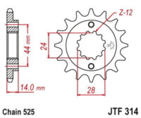 PINHAO JTF314-16D HONDA XRV750