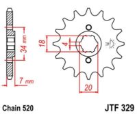 PINHAO JTF329-14D HONDA 125