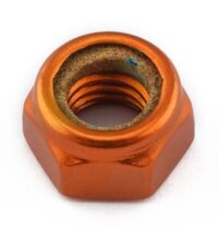 PORCA C/FREIO M8 ALUMINIO LARANJA PRO-BOLT LNYN8O