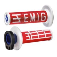 PUNHOS MOTO ODI HALF-WAFFLE EMIG V2 LOCK-ON VERM/BR