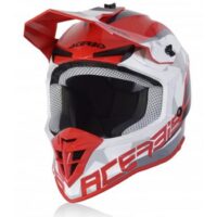 CAPACETE CROSS ACERBIS LINEAR VERMELHO/BRANCO L