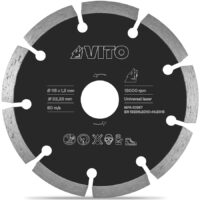 DISCO CORTE DIAMANTADO SEGMENTADO UNIVERSAL 115MM VITO