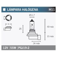 LAMPADA FAROL HALOGENIO 12V 55W H11 VICMA