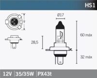 LAMPADA FAROL 12V 35/35W PX43T HS1 VICMA