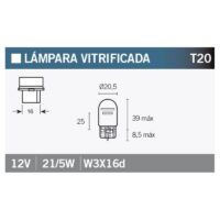 LAMPADA FAROLIM 12V 21/5W T20 VICMA