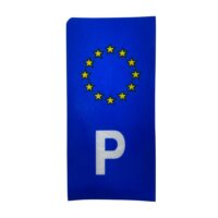 AUTOCOLANTE DE MATRICULA AZUL "P" P/PL 220X140