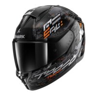 CAPACETE SHARK RIDILL 2 MOLOKAI PRETO/PRATA/LARANJA