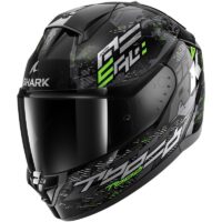 CAPACETE SHARK RIDILL 2 MOLOKAI PRETO/PRATA/VERDE (KSG)
