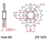PINHAO JTF1373-17D C/BORRACHA HONDA NC 700/750