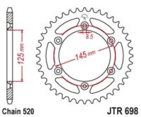 CREMALHEIRA JTR698-42D CAGIVA W8 125