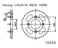 CREMALHEIRA SYM WOLF 125 ESJOT 50-15040 41D