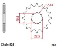 PINHAO PBR 433 14T (JTF433-14D) SUZUKI BANDIT 400