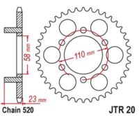 CREMALHEIRA JTR20-46D APRILIA RED ROSE 125