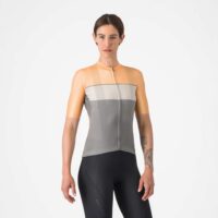 CAMISOLA CICLISMO SENHORA CASTELLI ELEGANTE GR CINZA/LARANJA