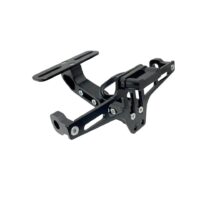 SUPORTE MATRICULA MOTO UNIVERSAL C/LEDS DN223 ALUMINIO PRETO