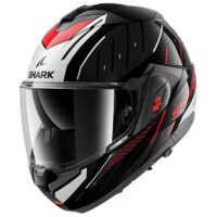 CAPACETE SHARK OXO RYDGER PRETO/PRATA/VERMELHO
