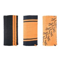LENÇO PESCOÇO OXFORD PRETO/LARANJA (3 UND)