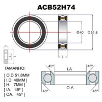 ROLAMENTO TOKEN PREMIUM ACB518H7F 51.8X40X7 45°X45°