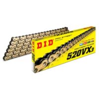 CORRENTE MOTO DID X-RING 520VX3 96 ELOS DOURADA/PRETA