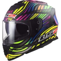 CAPACETE LS2 FF800 STORM II POWER PRETO/RAINBOW MATE