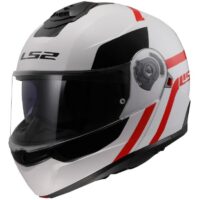 CAPACETE LS2 FF908 STROBE II AUTOX BRANCO/VERMELHO