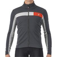 CASACO CICLISMO CASTELLI MORTIROLO 6S CINZA ESCURO/BRANCO