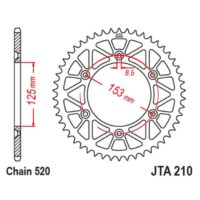 CREMALHEIRA ALUMINIO JTA210-50D (HONDA CR/CRF/XR) PRETO