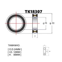 ROLAMENTO TOKEN PREMIUM TK18307 2RV 18X30X7MM